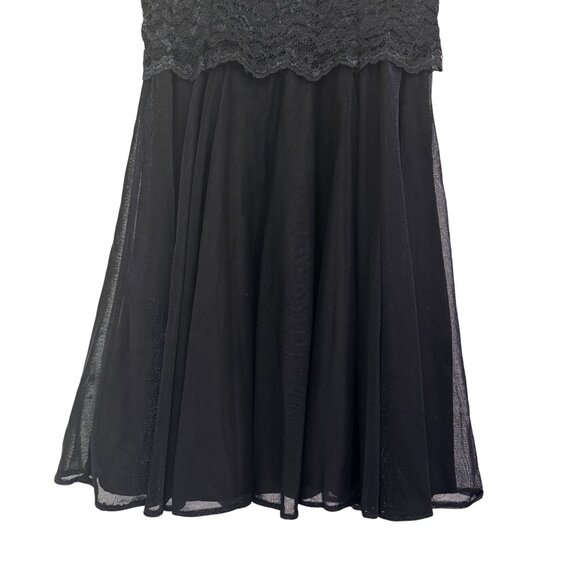 Vintage Jessica McClintock Girls Black Lace Chiffon Party Dress Size 12 Pre Teen - Picture 3 of 8